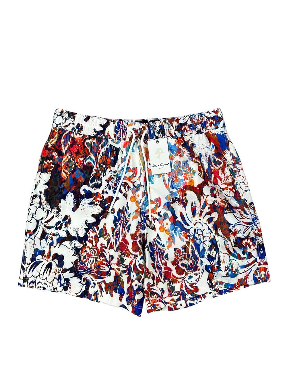 Robert Graham Floral Graffiti Swim Trunks — Size Large